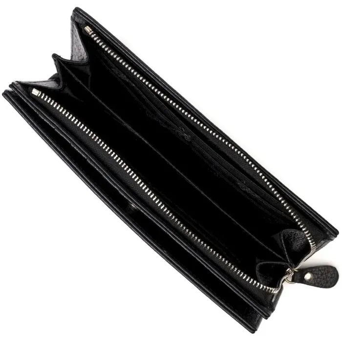 Практичний жіночий клатч з блоком для кредитних карток з натуральної шкіри Tony Bellucci 22033 Чорний