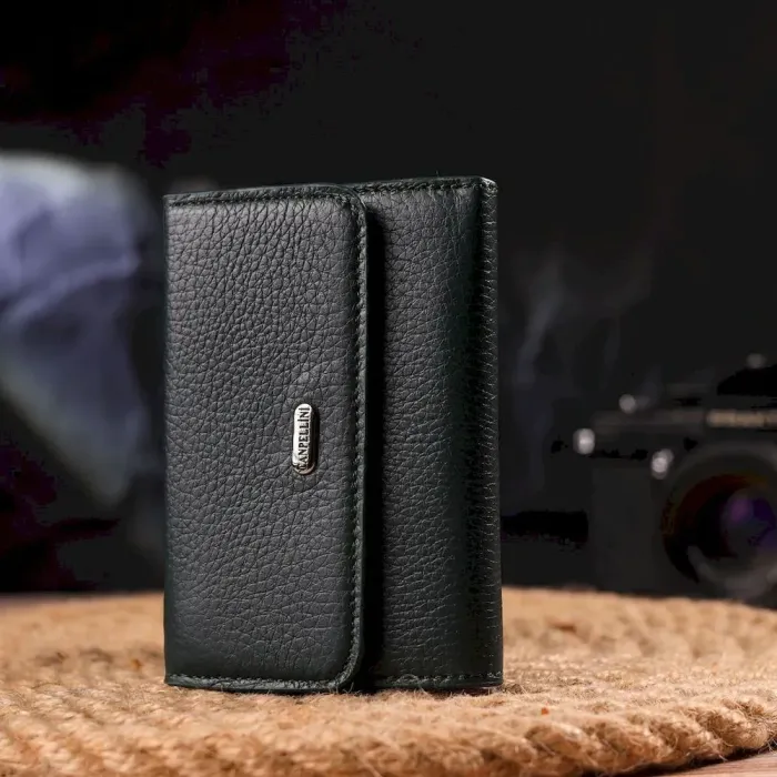 Практичный женский кошелек из натуральной кожи флотар CANPELLINI 21596 Зеленый