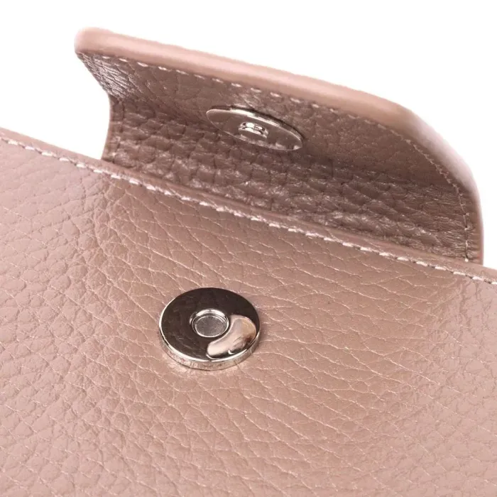 Практичный женский кошелек из натуральной кожи KARYA 21152 Бежевый