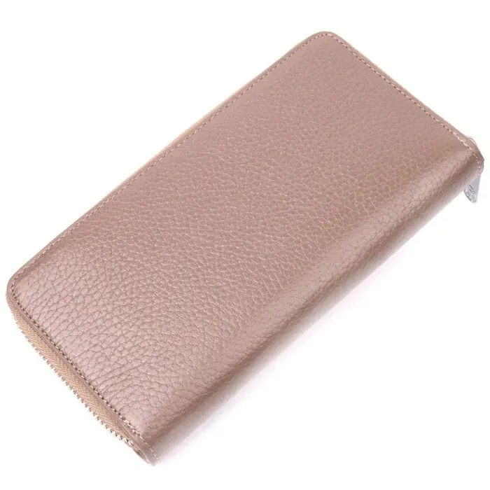 Практичный женский кошелек из натуральной кожи KARYA 21152 Бежевый