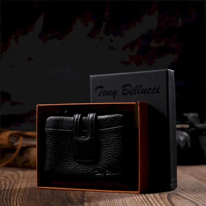 Практичный женский кошелек из натуральной кожи Tony Bellucci 22060 Черный