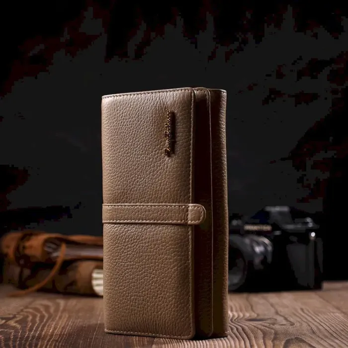 Практичный женский кошелек с большим количеством отделений из натуральной кожи Tony Bellucci 21959 Бежевый