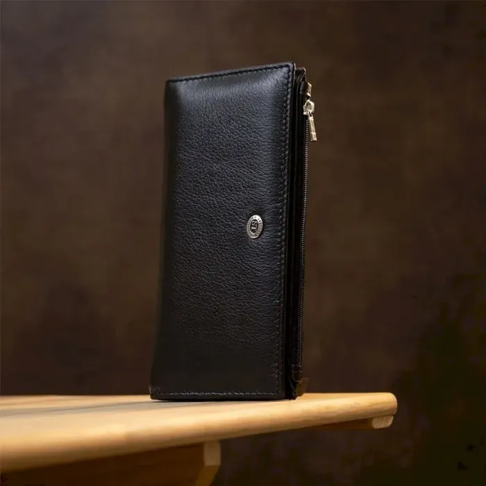 Практичний жіночий шкіряний гаманець ST Leather 19378 Чорний