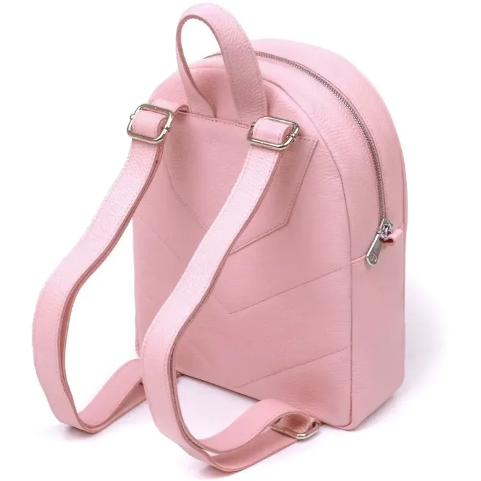 Практичний жіночий рюкзак з натуральної шкіри Shvigel 16319 Рожевий