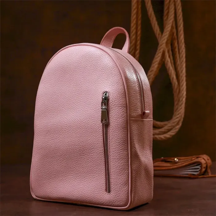 Практичний жіночий рюкзак з натуральної шкіри Shvigel 16319 Рожевий
