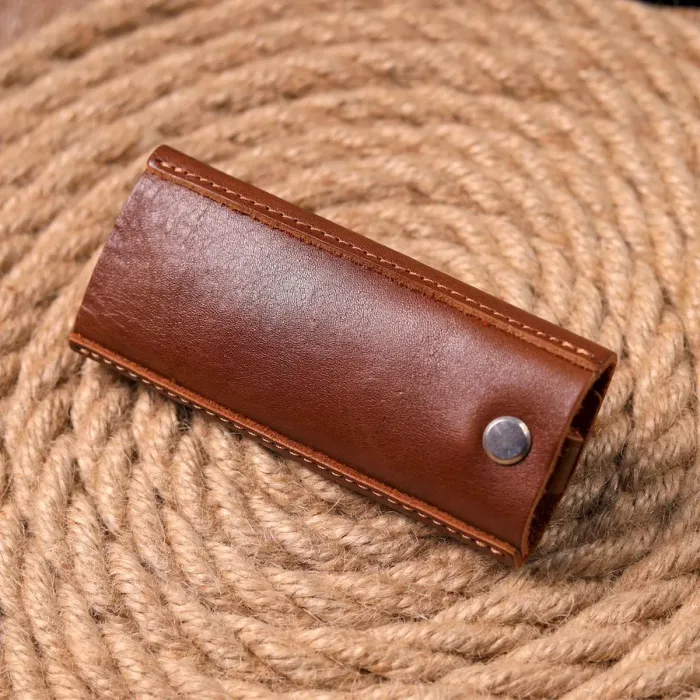 Чудова ключниця у глянцевій шкірі Серце GRANDE PELLE 16721 Світло-коричнева