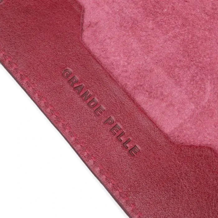 Превосходная кожаная обложка на паспорт Карта GRANDE PELLE 16776 Бордовая