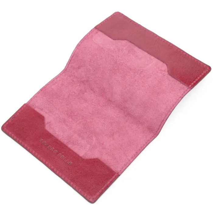 Превосходная кожаная обложка на паспорт Карта GRANDE PELLE 16776 Бордовая