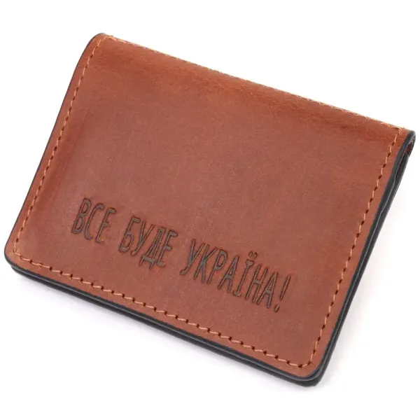 Чудова обкладинка на автодокументи у вінтажній шкірі. Україна GRANDE PELLE 16712 Світло-коричнева