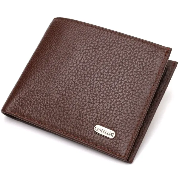 Чудове чоловіче портмоне з натуральної зернистої шкіри CANPELLINI 21775