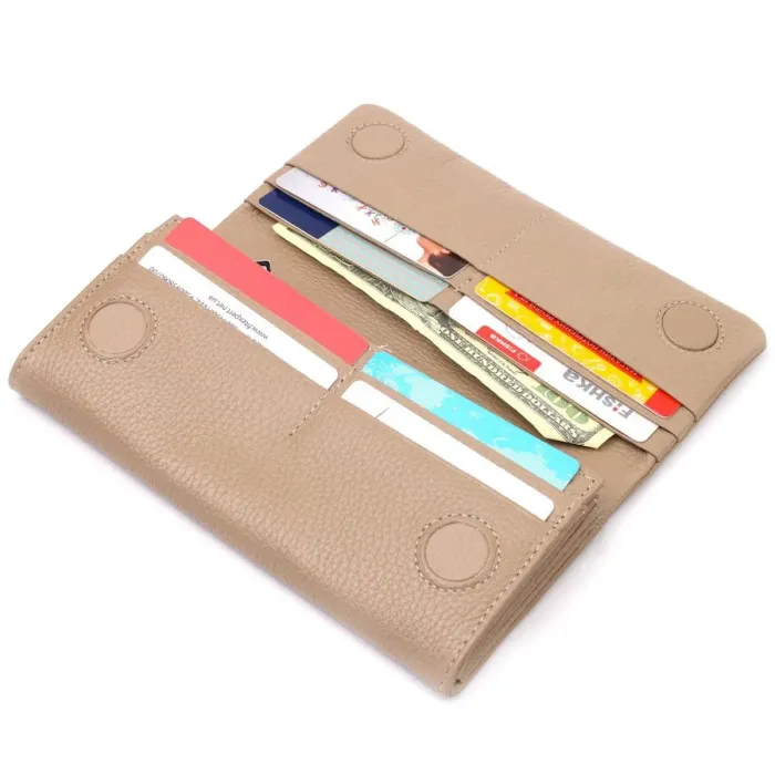 Превосходный женский кошелек из натуральной кожи KARYA 21023 Бежевый