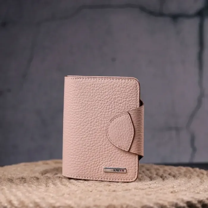 Превосходный женский кошелек из натуральной кожи KARYA 21348 Розовый