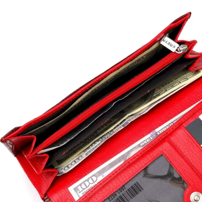 Чудовий жіночий гаманець з натуральної лакованої шкіри з тисненням під крокодила KARYA 21127