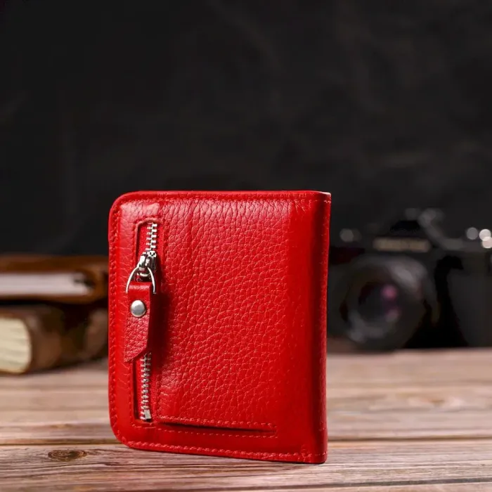 Чудовий жіночий гаманець невеликого розміру з натуральної шкіри CANPELLINI 21803 Червоний