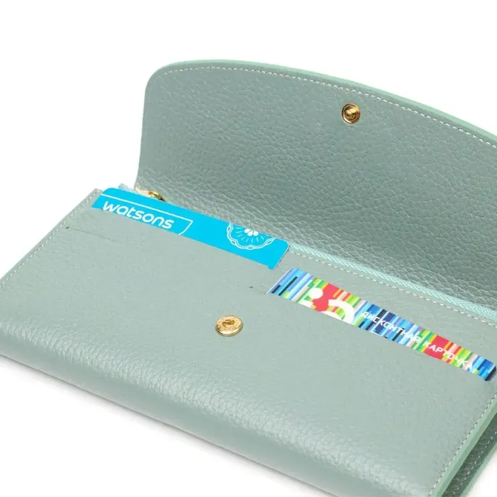 Чудовий жіночий гаманець із монетницею на блискавці з натуральної шкіри Tony Bellucci 21968 Сіро-зелений