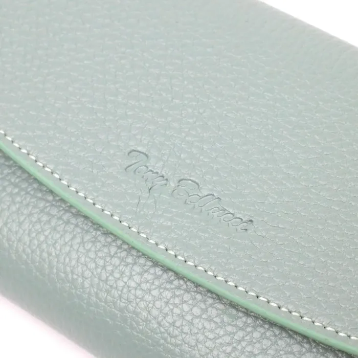 Чудовий жіночий гаманець із монетницею на блискавці з натуральної шкіри Tony Bellucci 21968 Сіро-зелений