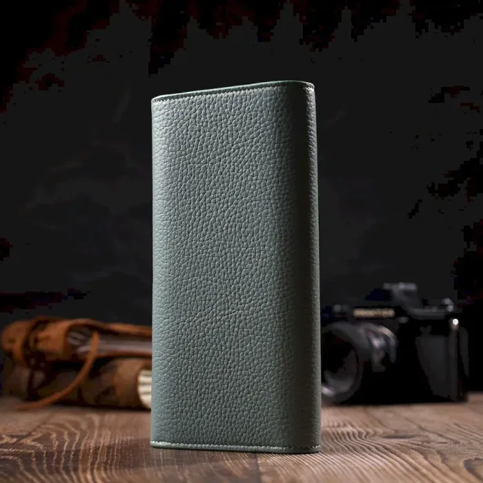 Чудовий жіночий гаманець із монетницею на блискавці з натуральної шкіри Tony Bellucci 21968 Сіро-зелений