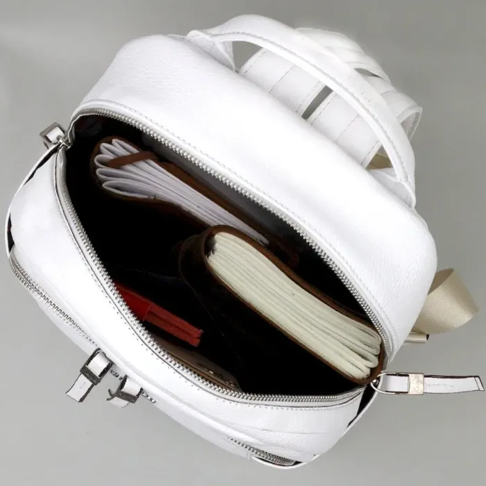 Превосходный женский рюкзак KARYA 20841 кожаный Белый