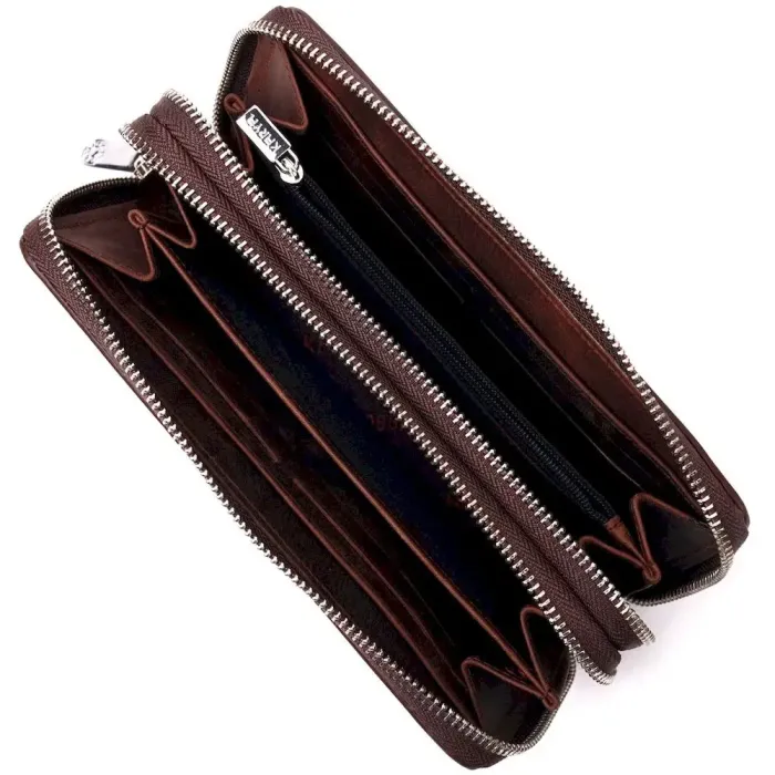 Превосхожный мужской клатч из винтажной натуральной кожи KARYA 21313 Коричневый