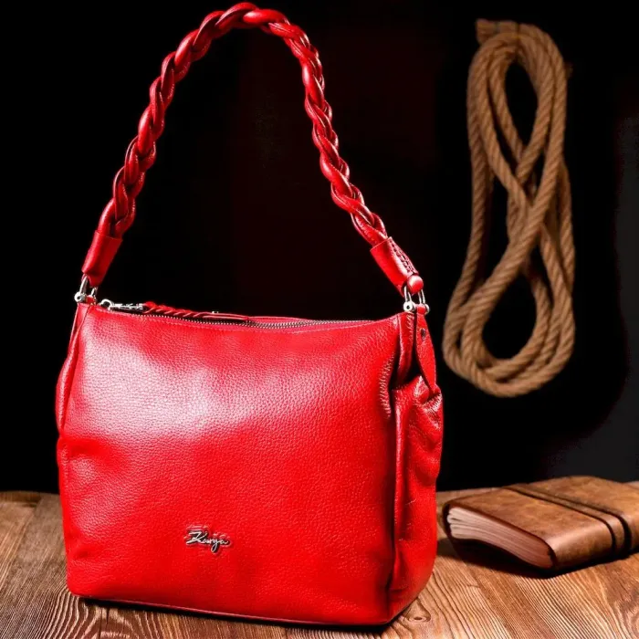 Приваблива сумка жіноча KARYA 20863 шкіряна Червоний