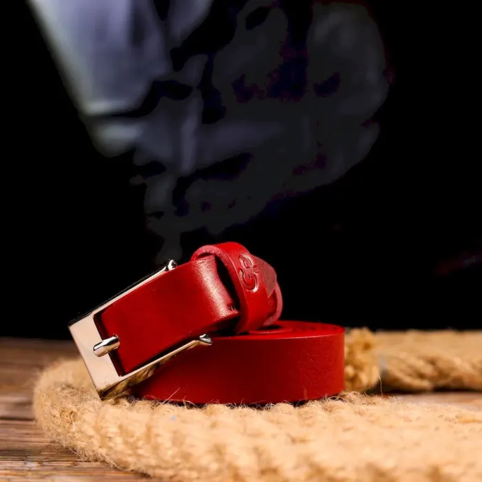 Привабливий жіночий ремінь із натуральної шкіри Grande Pelle 21445 Червоний