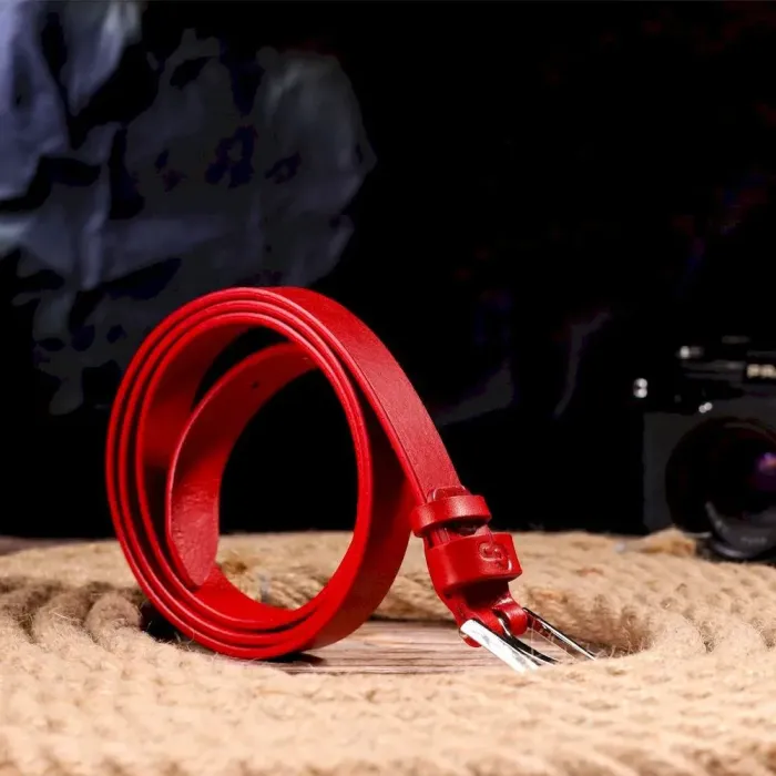 Привабливий жіночий ремінь із натуральної шкіри Grande Pelle 21445 Червоний