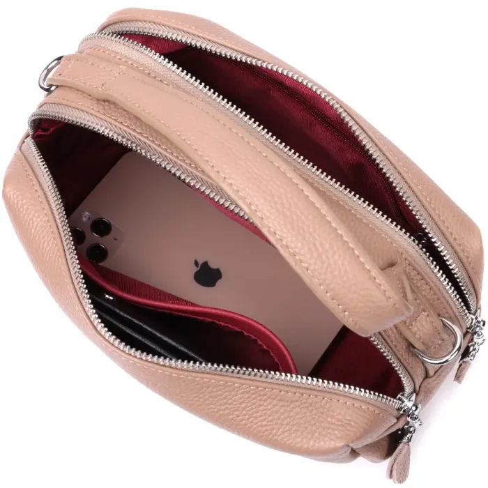 Прямокутна сумка для жінок на два відділення з натуральної шкіри Vintage 22345