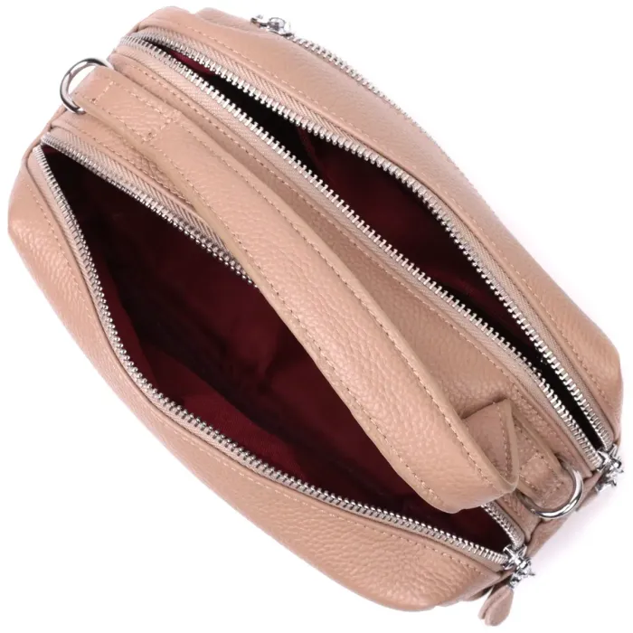 Прямокутна сумка для жінок на два відділення з натуральної шкіри Vintage 22345