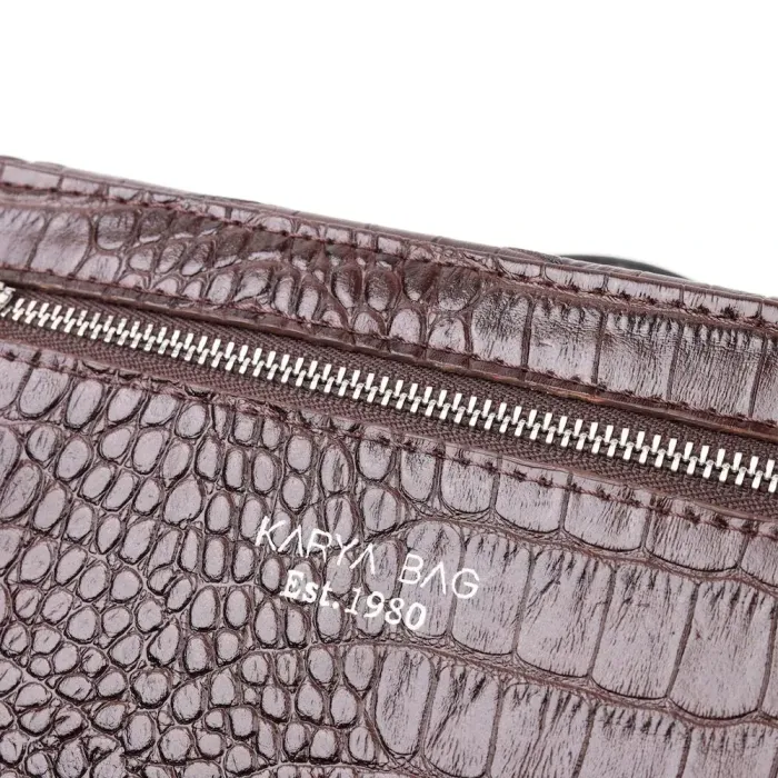 Прочная мужская барсетка KARYA 20907 кожаная Коричневый