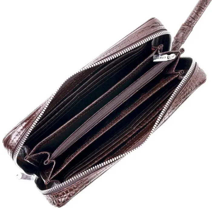 Прочная мужская барсетка KARYA 20907 кожаная Коричневый