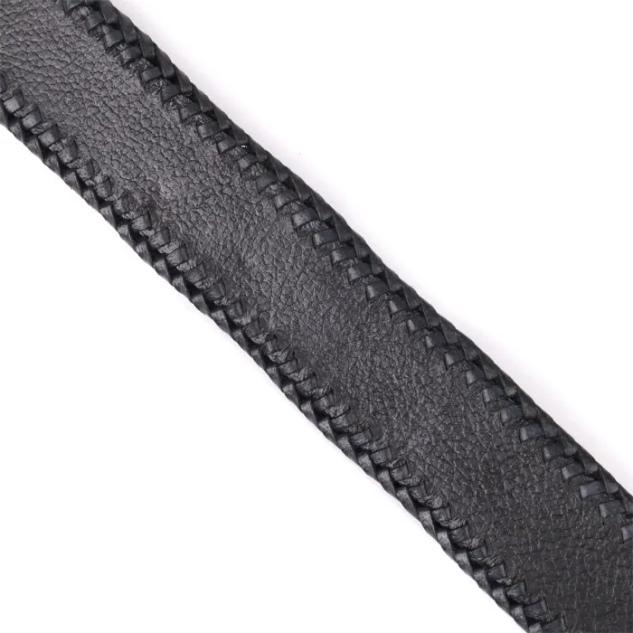 Ремінь-автомат CROCODILE LEATHER 18010 з натуральної шкіри крокодила Чорний