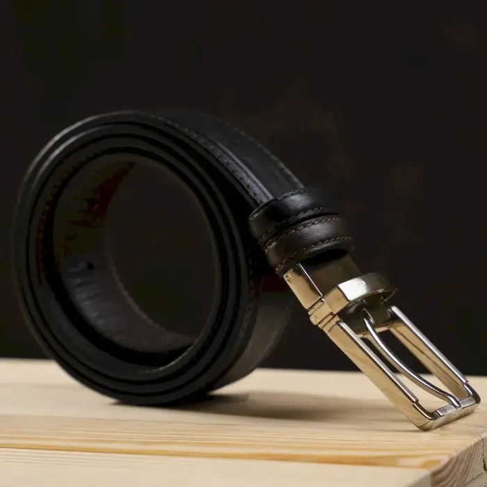 Брючний ремень двосторонній чоловічий Grande Pelle 11155 Коричневий і Чорний