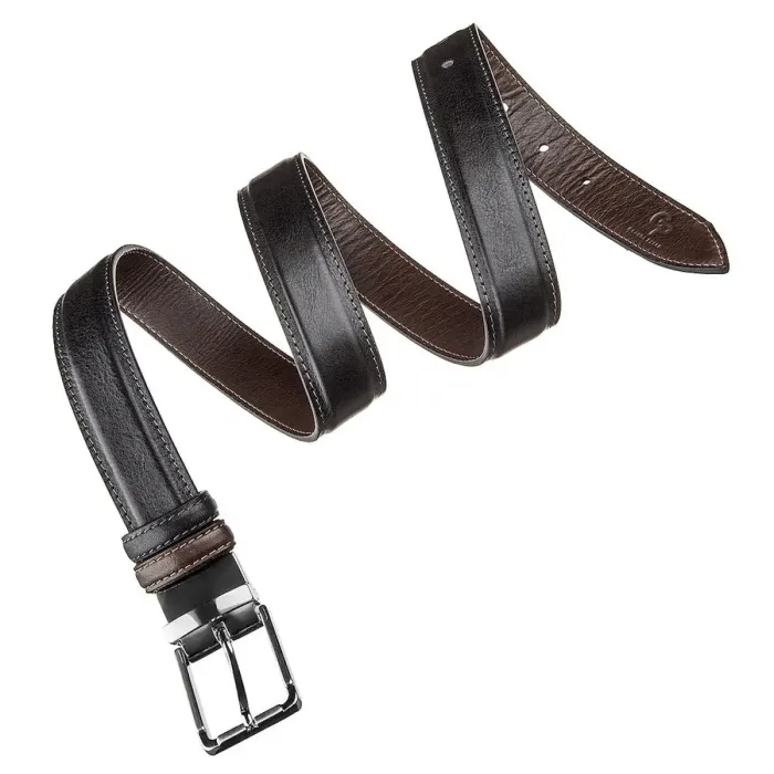 Брючний ремень двосторонній чоловічий Grande Pelle 11155 Коричневий і Чорний