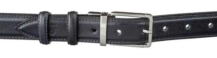 Ремень брючный двусторонний мужской Grande Pelle 11156 Синий и Черный