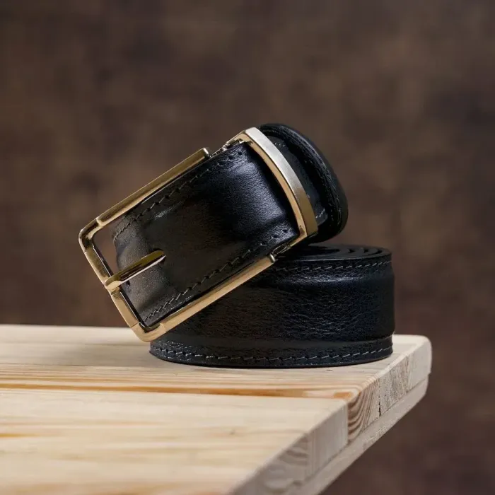 Ремень брючный двусторонний мужской Grande Pelle 11156 Синий и Черный