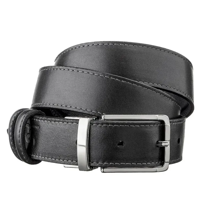 Ремень брючный двусторонний мужской Grande Pelle 11156 Синий и Черный