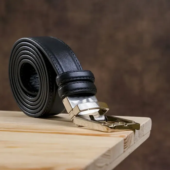 Ремень брючный двусторонний мужской Grande Pelle 11156 Синий и Черный