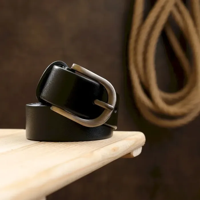 Ремінь із натуральної шкіри для жінок Vintage 20785 Чорний