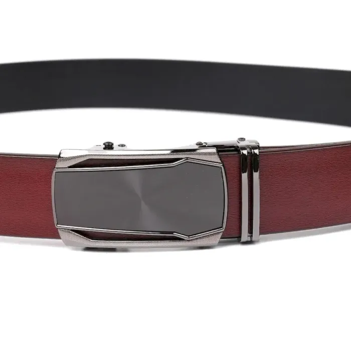 Ремень из натуральной кожи с кожаной вставкой в пряжке Vintage 20216 Коричневый