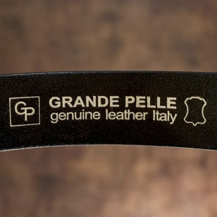 Чоловічий ремень з круглою пряжкою Grande Pelle 11275 Сіро-коричневий