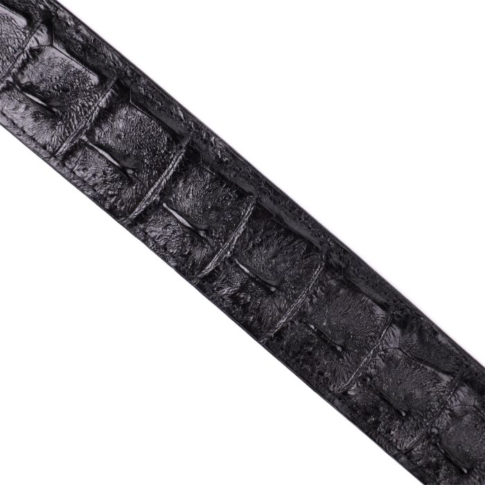 Ремінь класика з натуральної шкіри крокодила CROCODILE LEATHER 18018 Чорний