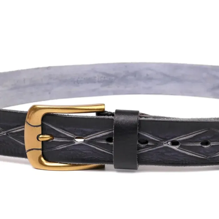 Ремень кожаный Vintage 20126 Черный