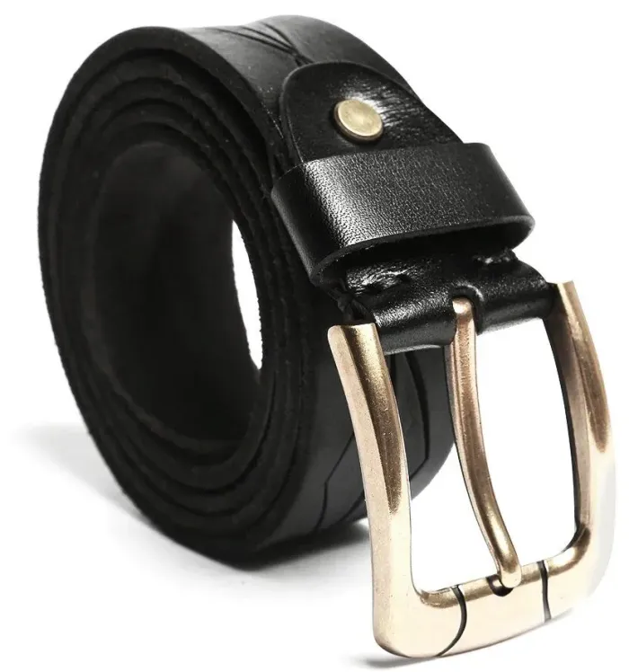 Ремень кожаный Vintage 20126 Черный