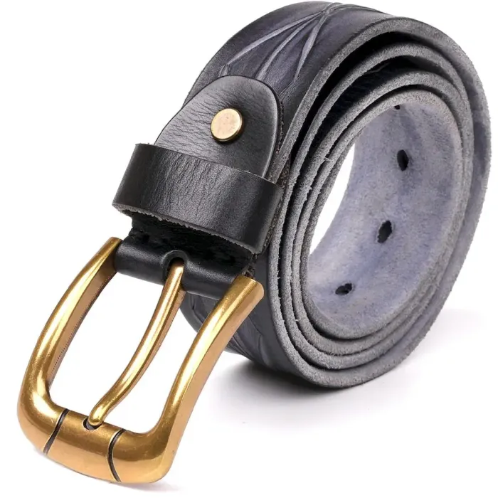 Ремень кожаный Vintage 20126 Черный