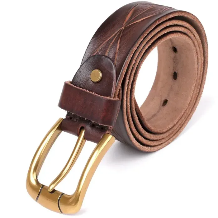 Ремінь шкіряний Vintage 20132 Темно-коричневий