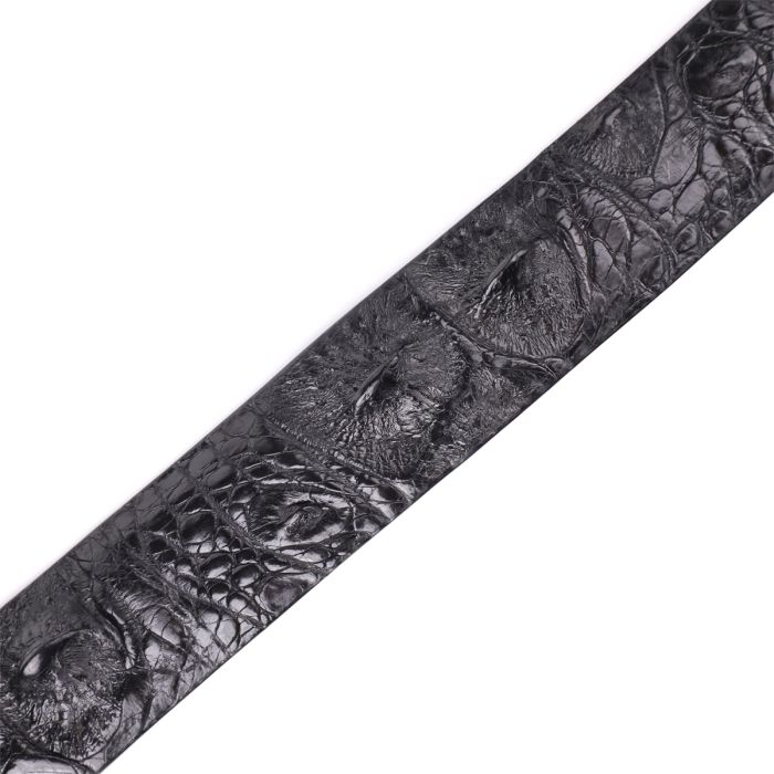 Ремінь чоловічий CROCODILE LEATHER 18008 з натуральної шкіри крокодила Чорний