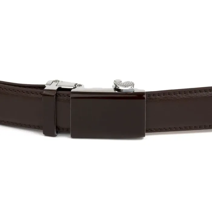 Ремінь чоловічий з прямокутною пряжкою Vintage 20311 Коричневий