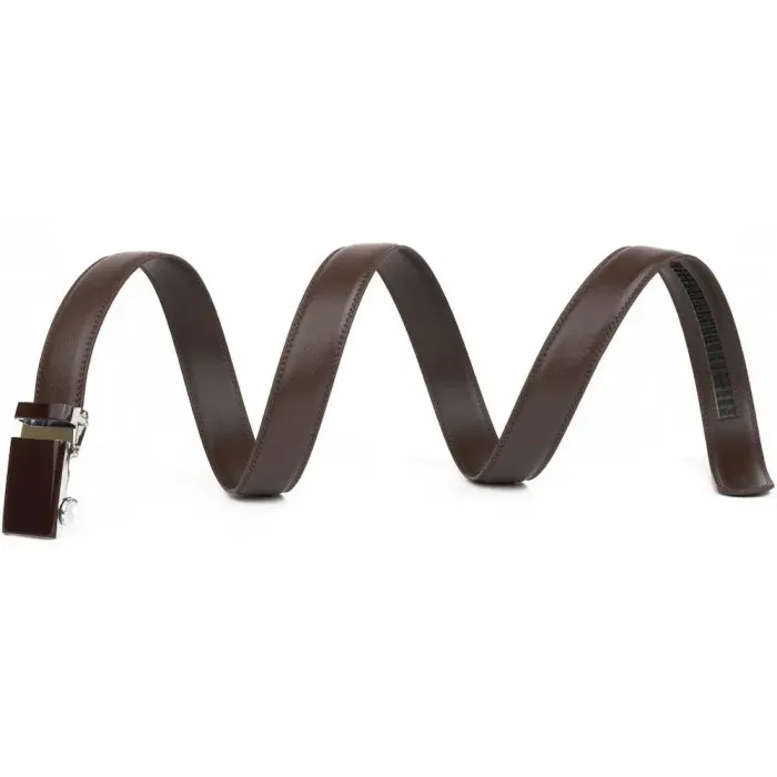 Ремінь чоловічий з прямокутною пряжкою Vintage 20311 Коричневий
