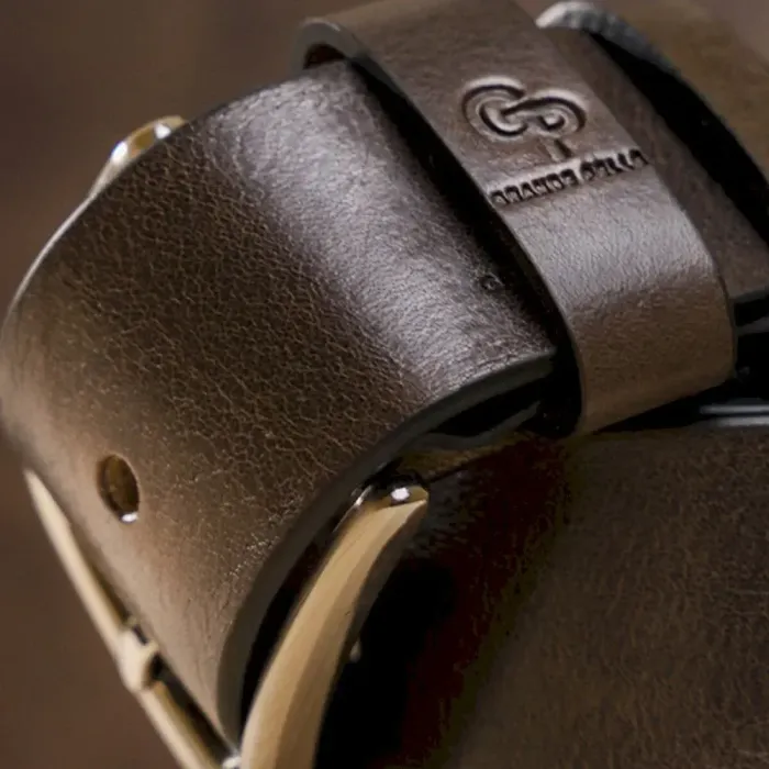 Ремінь чоловічий джинсовий Grande Pelle 11270 Капучино