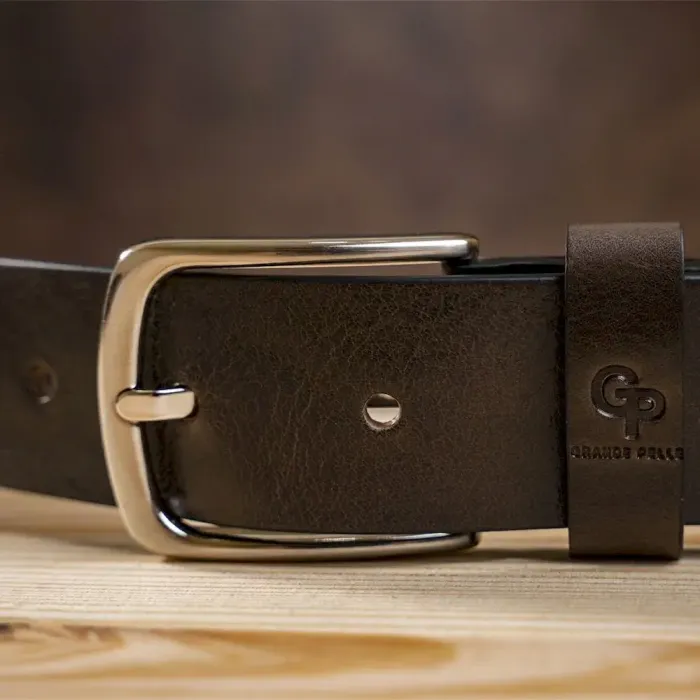 Ремінь чоловічий джинсовий Grande Pelle 11270 Капучино